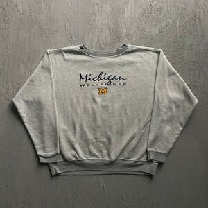 Vintage Michigan Wolverines Sweatshirt Mens XL Grey 90s Pro Edge
